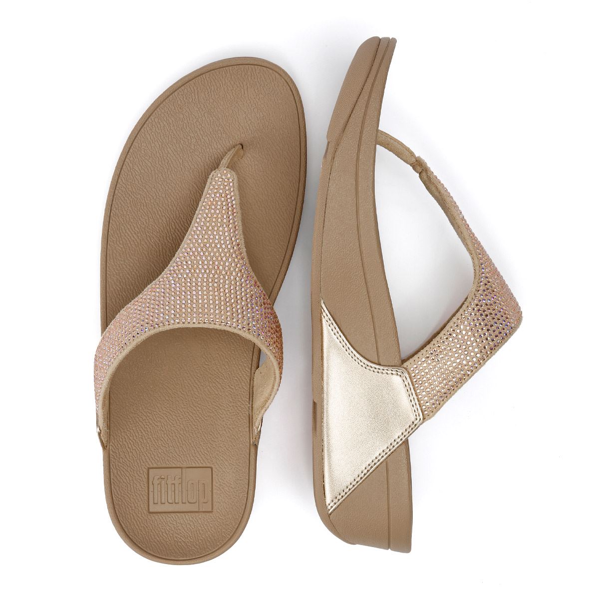 FitFlop Lulu Crystal Damen Beige Sandalen