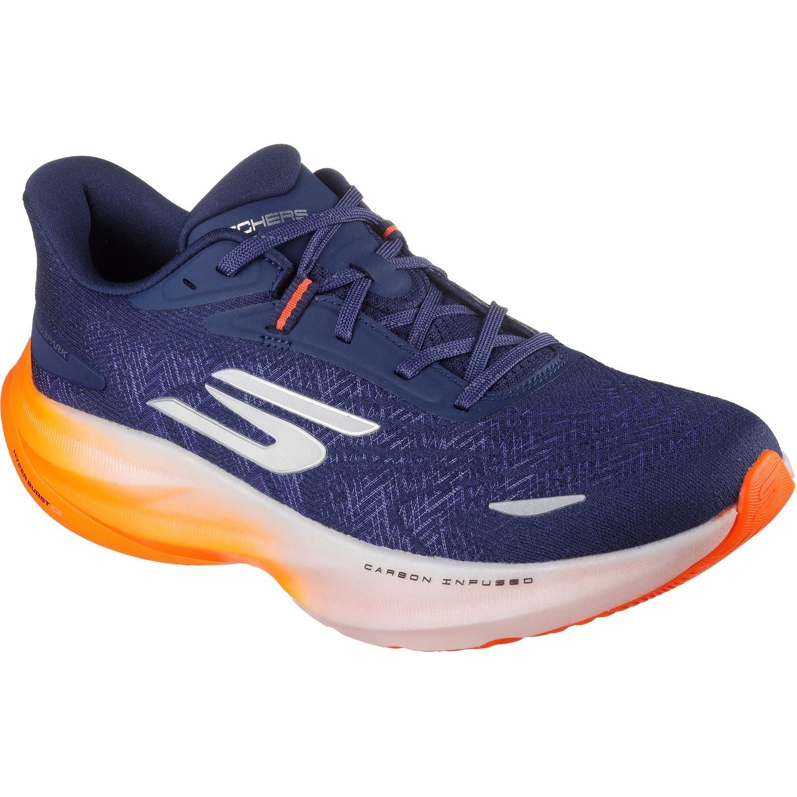 Skechers Performance GO RUN Ride 12 Textile Herren Turnschuhe In Marineblau/Orange