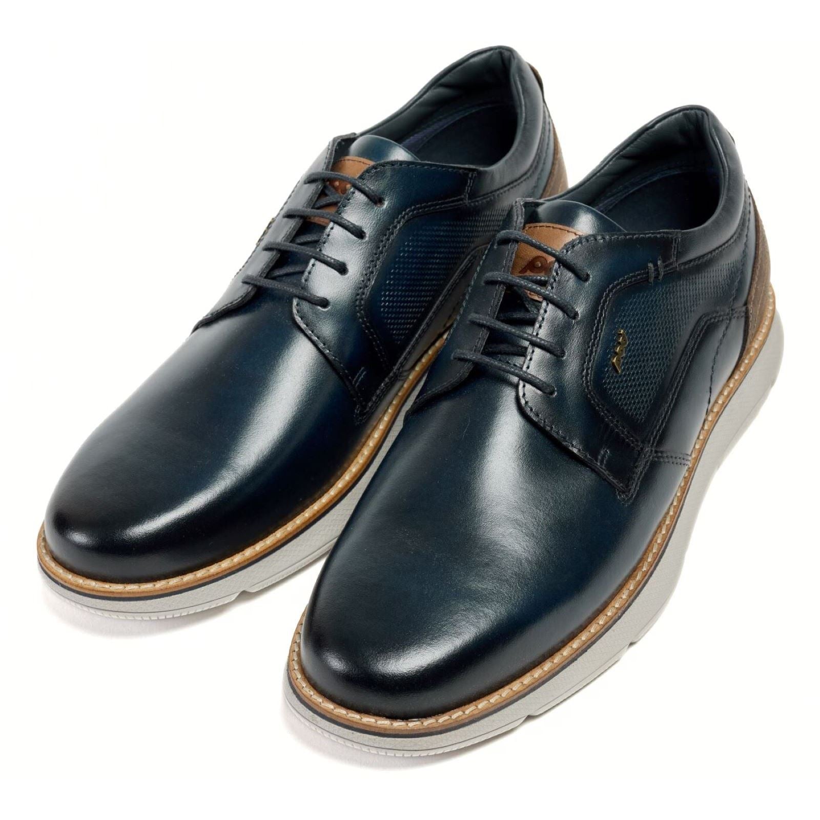 Pod Finch Herren Lederschuhe In Marineblau Mit Schnürung