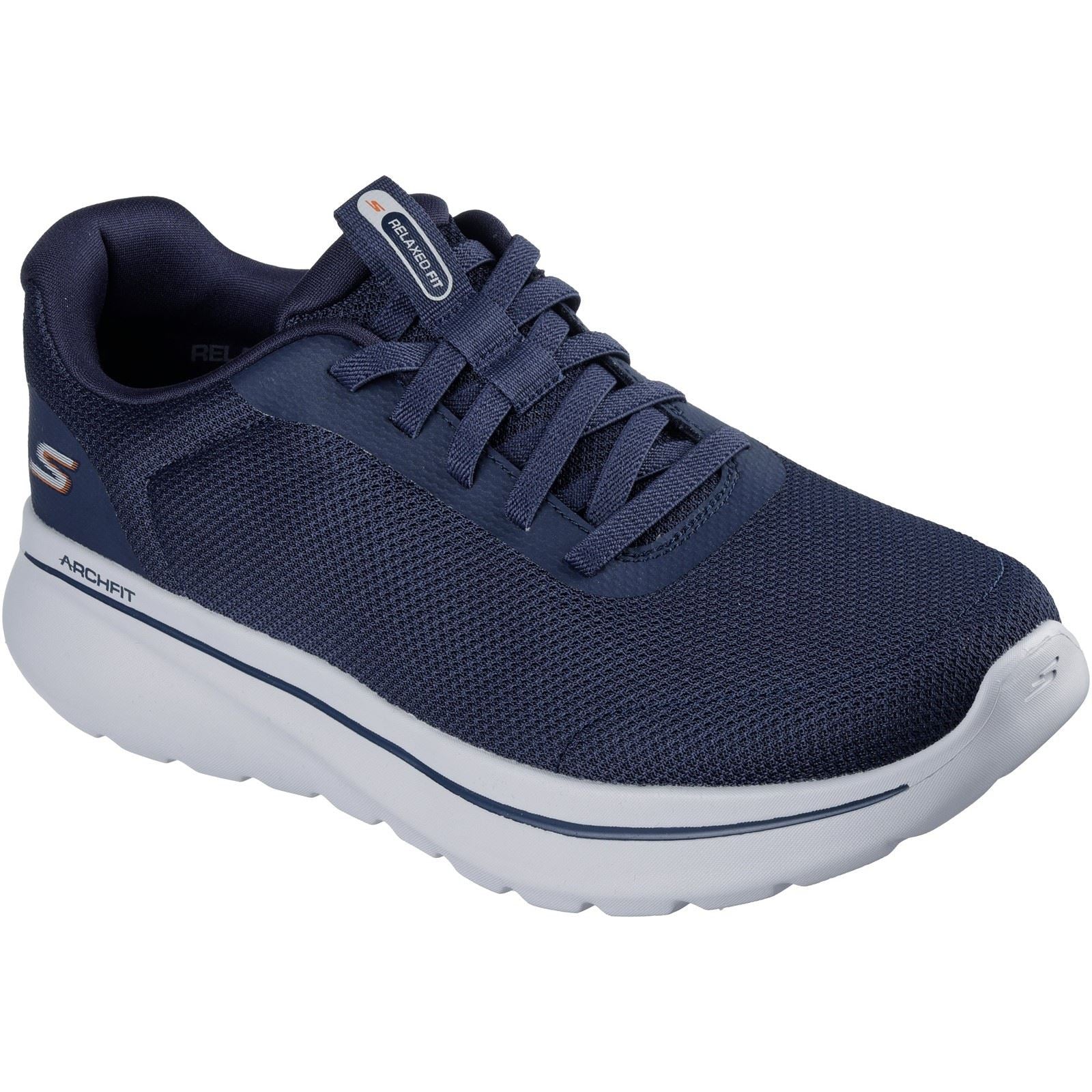 Skechers Go Walk Arch Fit N-Joy Cullman Textile Herren Turnschuhe In Marineblau