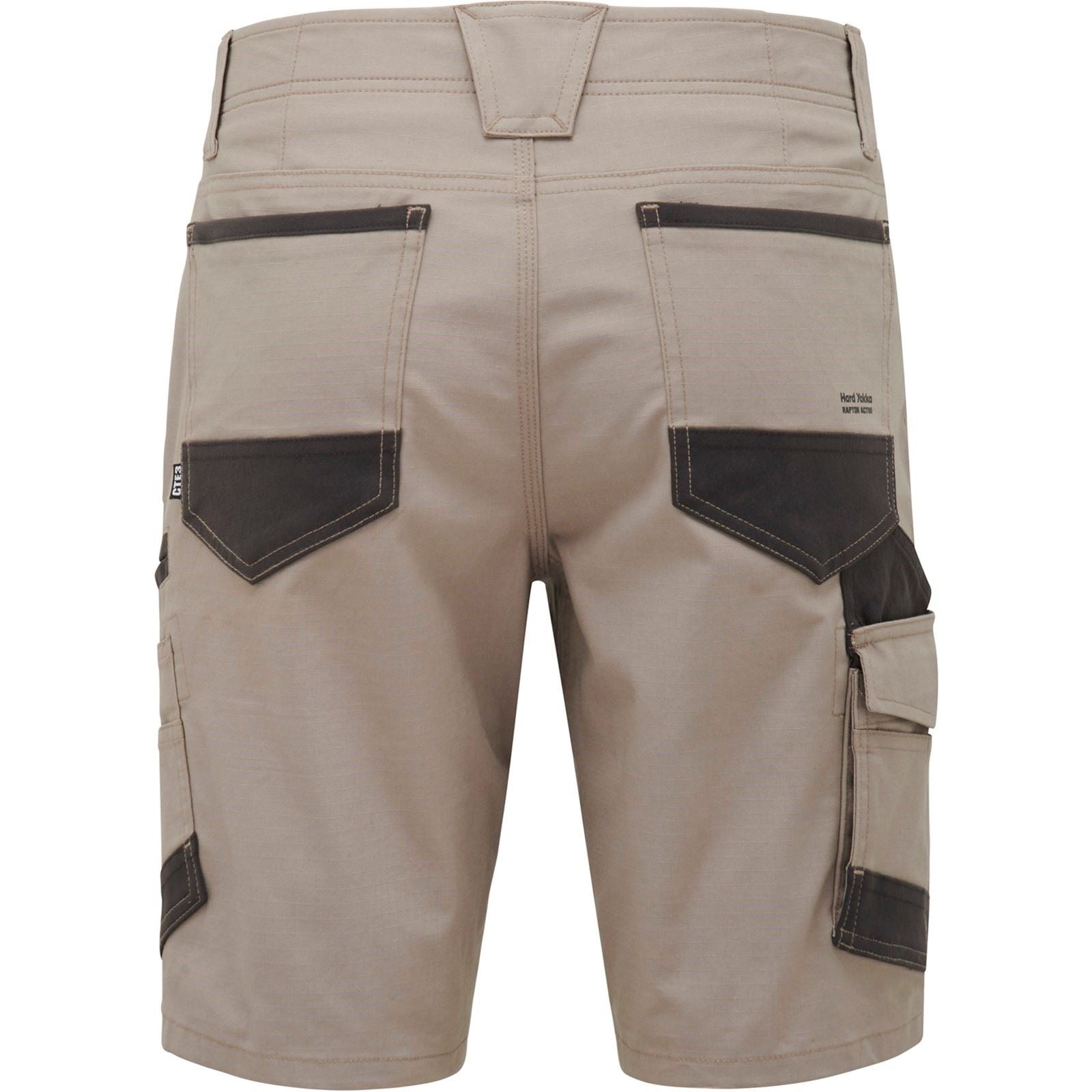 Hard Yakka Raptor Active Baumwoll Herren Shorts In Tan Knielang