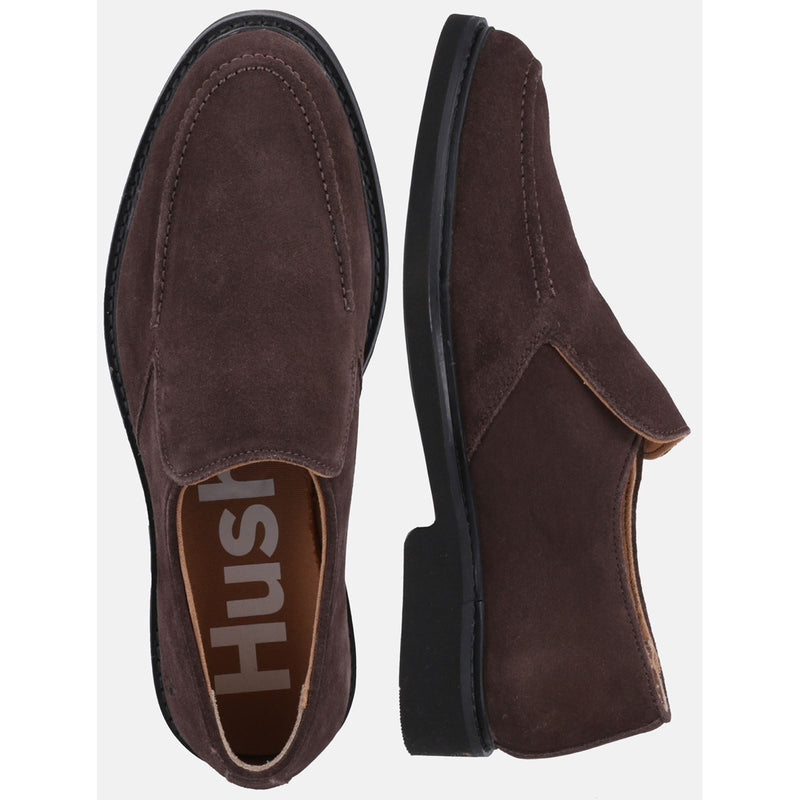 Hush Puppies Earl Slip On Wildleder Herren Braune Loafer