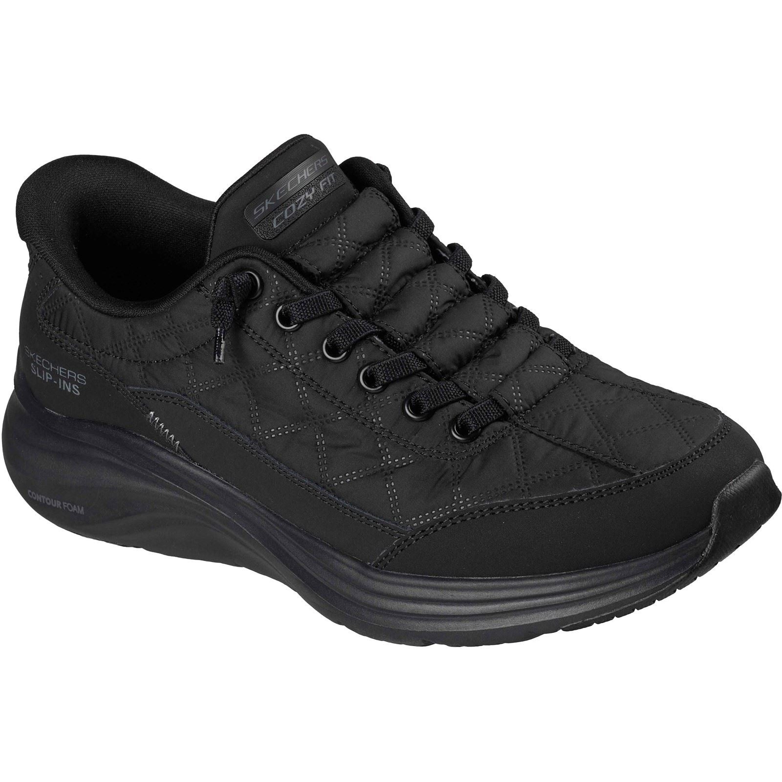 Skechers Contour Foam Cozy Fit Textile Damen Schwarz Sneaker