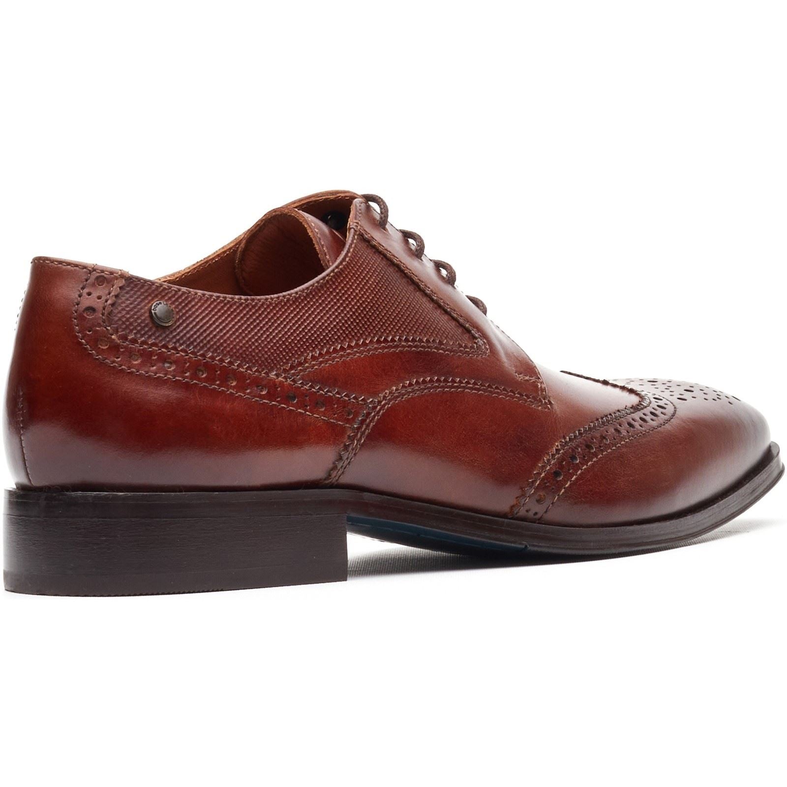Base London Steeple Brogue Leder Herren Burnt Tan Brogues Schuhe