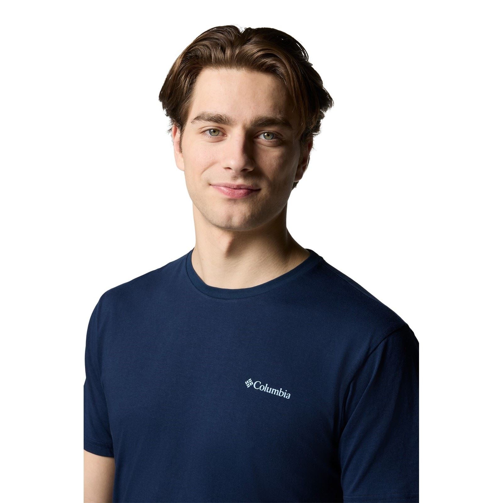 Columbia North Cascades Short Sleeve Tee Baumwoll Herrenblaue T-Shirts Mit Kurzen Ärmeln