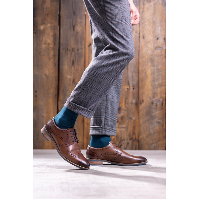 Hush Puppies Dustin Brogue Herren Schuhe Aus Schokoladenfarbenem Leder