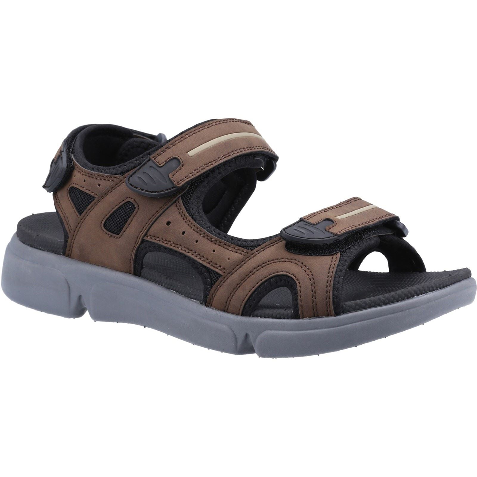 Hush Puppies Castro Herren Sandalen Aus Braunem Polyurethan