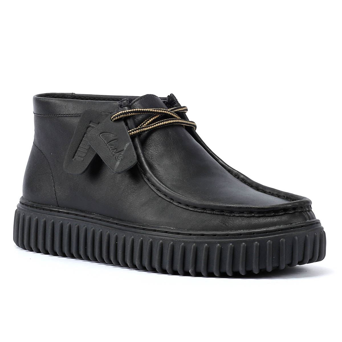 Clarks Main Torhill Hi Leder Herren Schwarze Stiefel