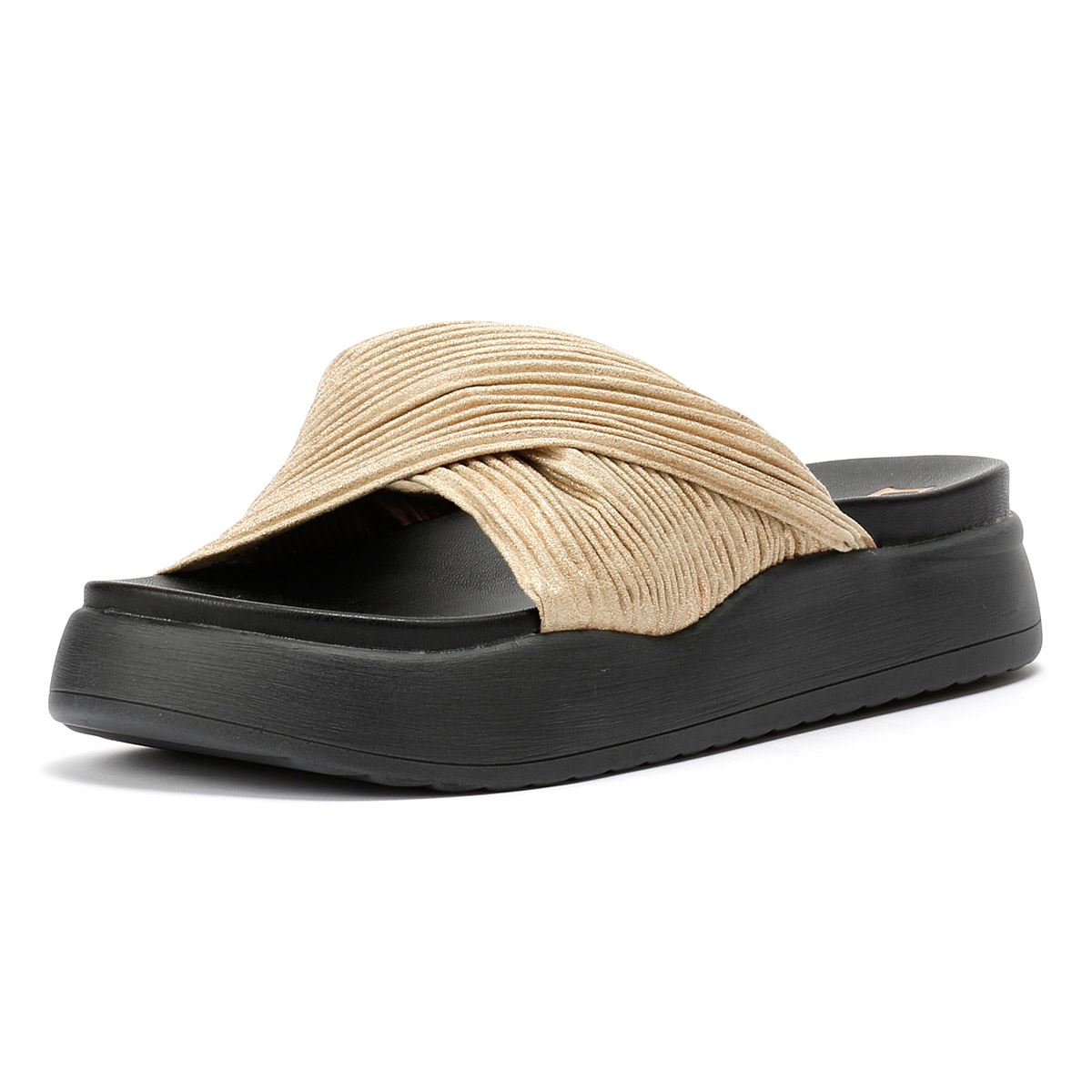 Desert Fleur Gabbro Satin Damen Sandalen In Gold