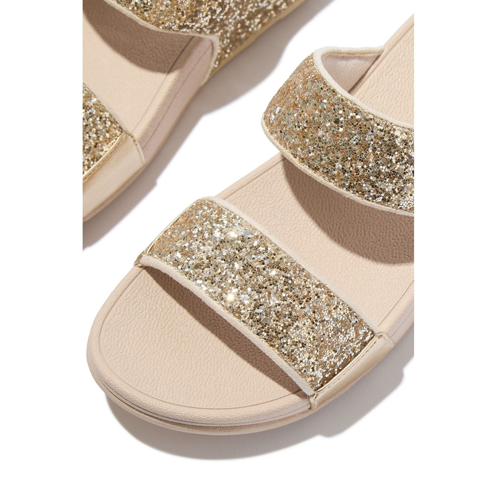 Fitflop Lulu 2 Bar Glitter Polyurethan Damen Platino/Silber Sandalen