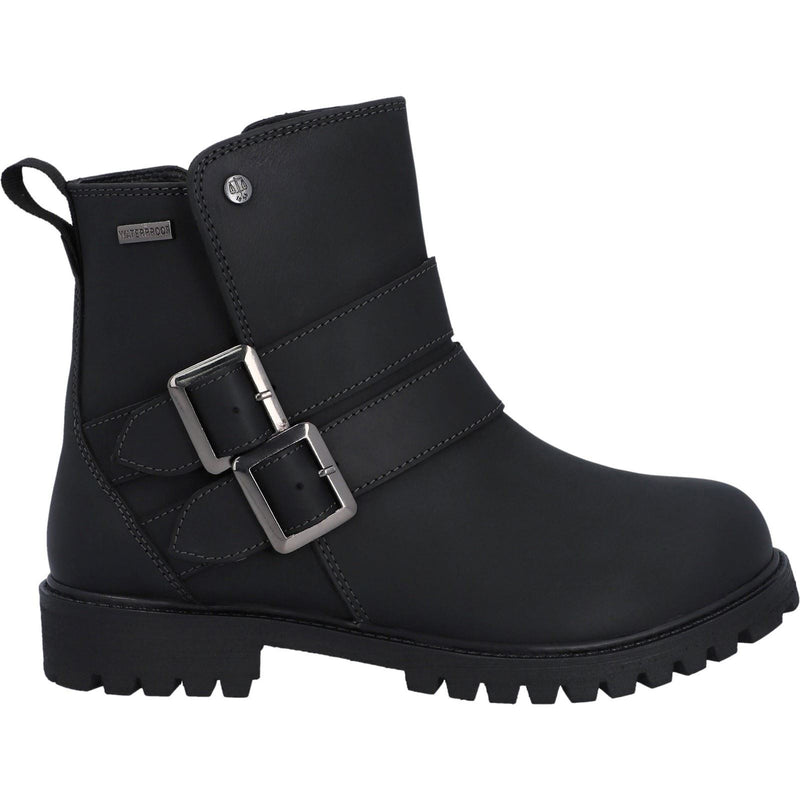 Hunter Ness Damenlederstiefel In Schwarz