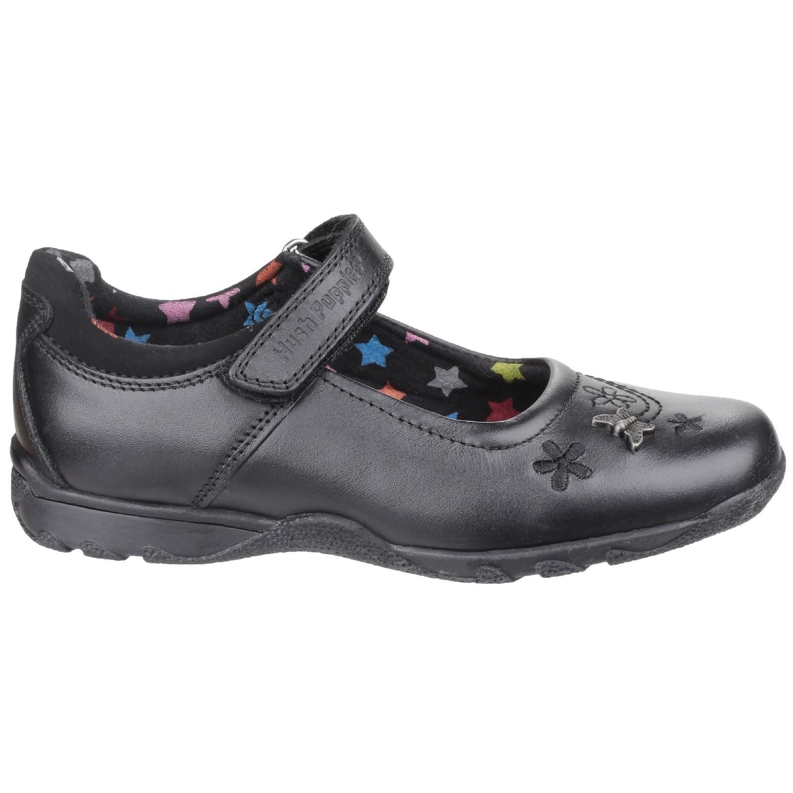 Hush Puppies Clare Senior Mädchenschuhe Aus Schwarzem Leder
