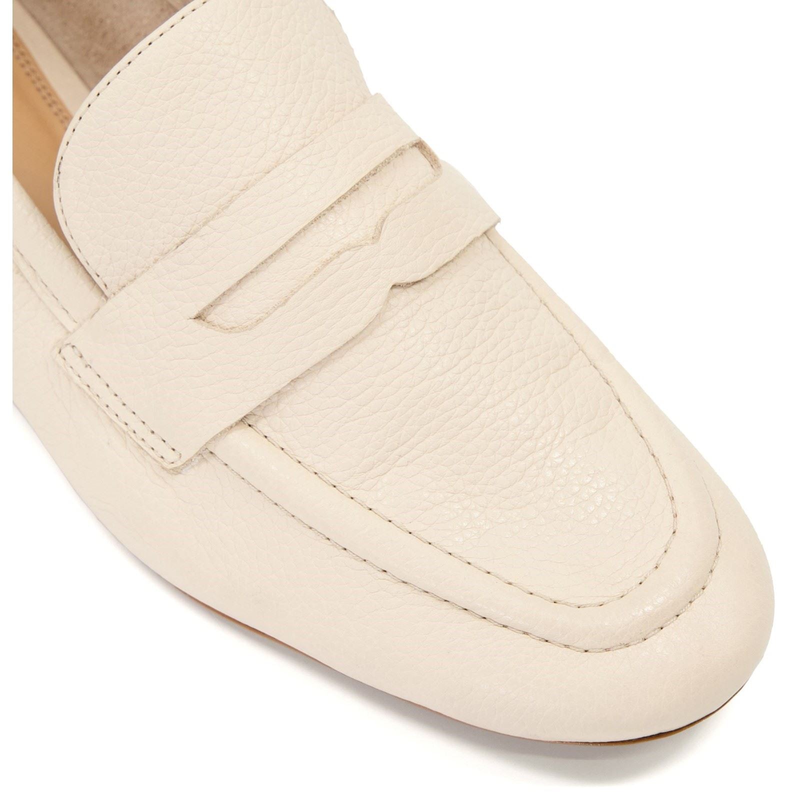 Dune Gianetta Leder Damen Ecru Slipper