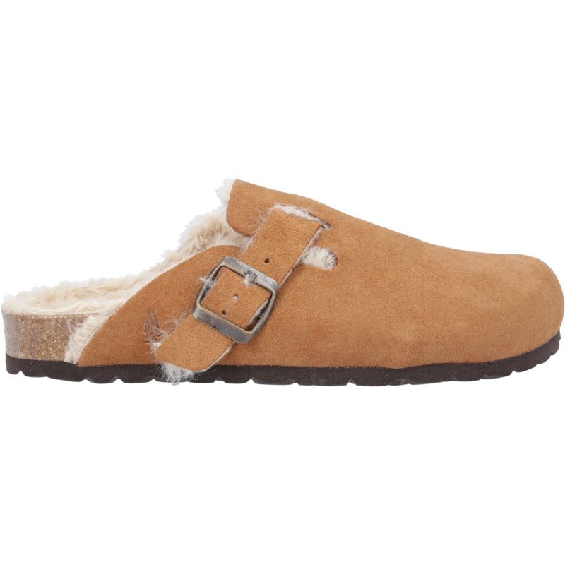 Hush Puppies Jade Leder Damen Hausschuhe In Tan