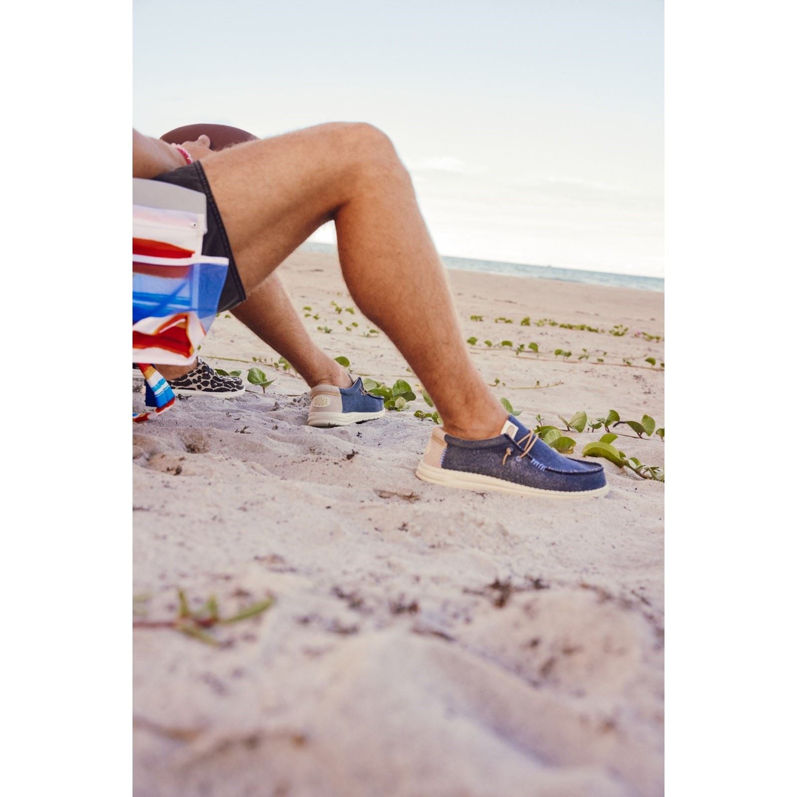 HEYDUDE Wally Coastline Stoff Herren Dunkleblaue Bootsschuhe