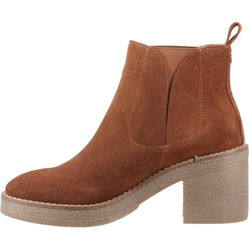 Hush Puppies Felicia Damen Stiefeletten mit Absatz in Camel Wildleder