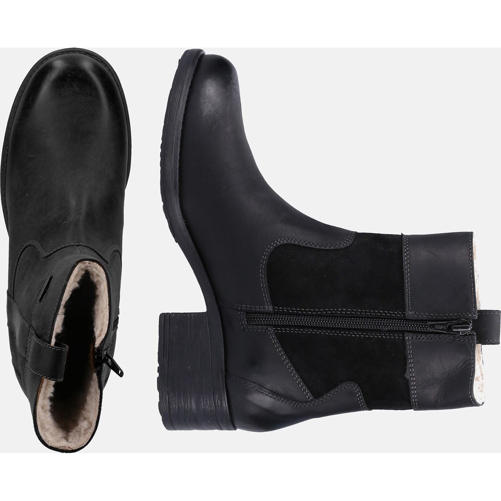 Hush Puppies Saskia Damenstiefel Aus Schwarzem Wildleder