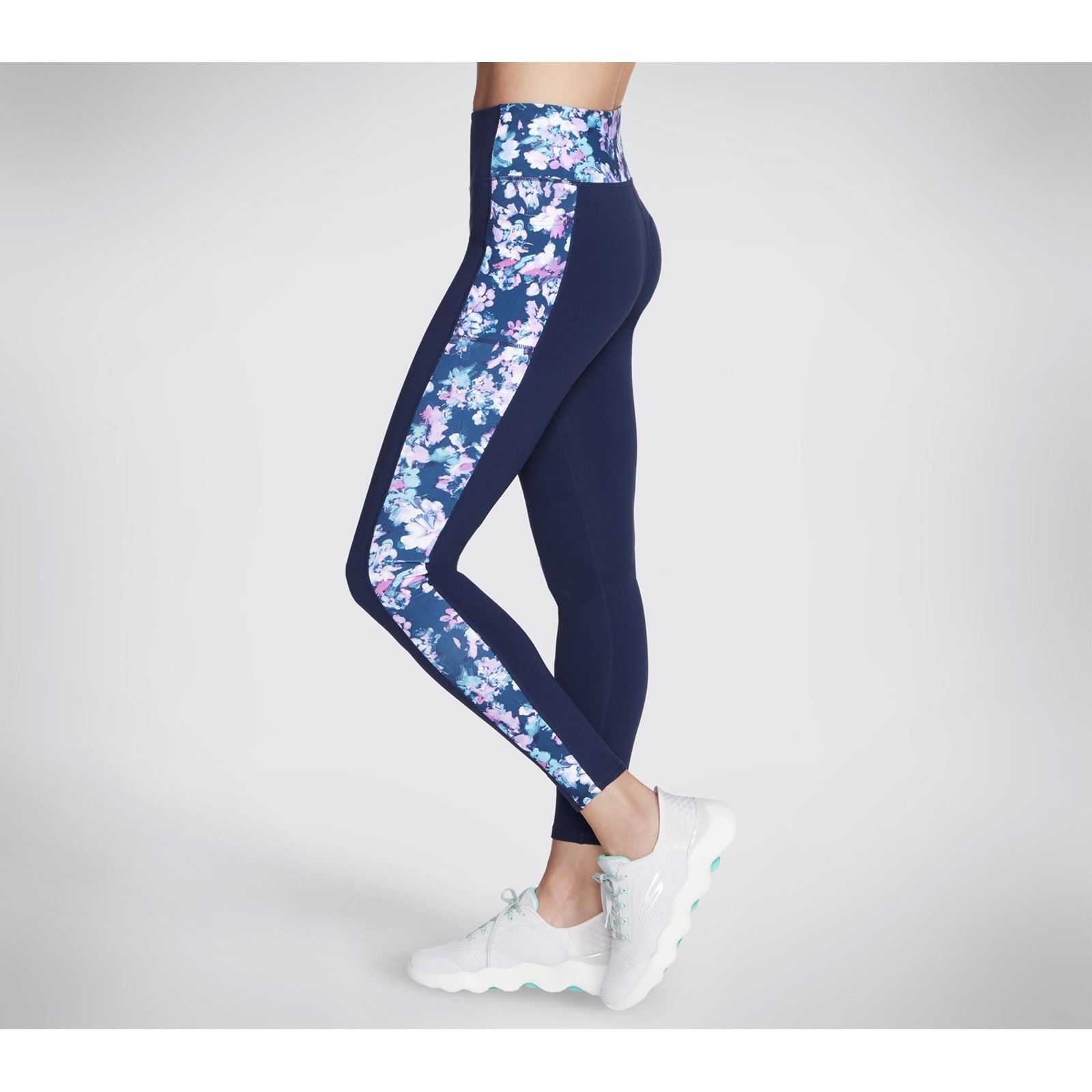 Skechers Performance GOWALK Misty Floral Legging Nylon Damen Blaue Sportleggings