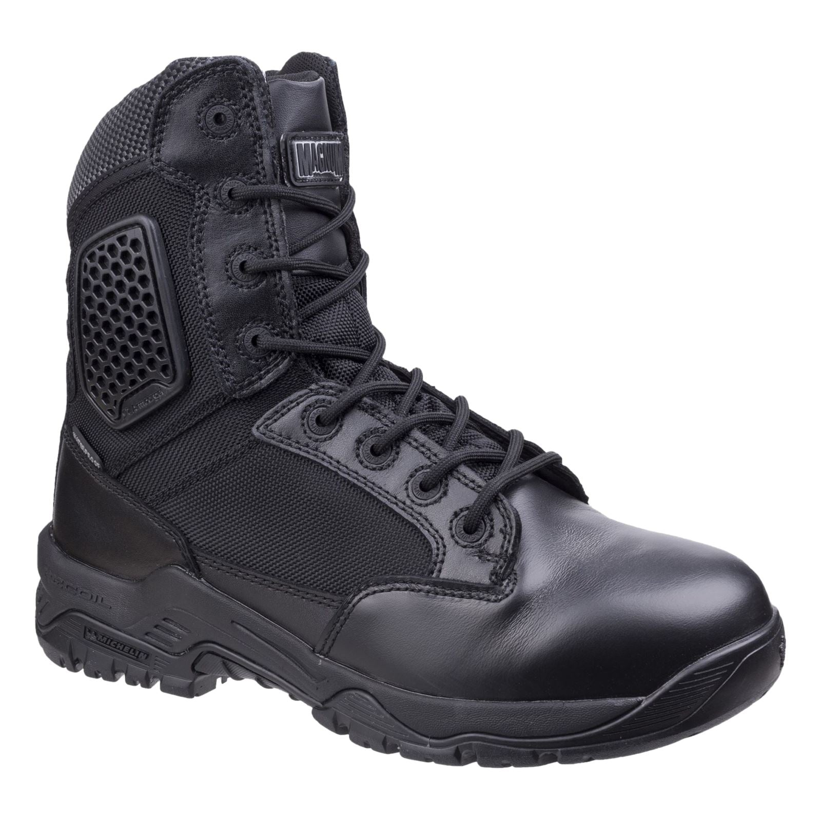 Magnum Strike Force Acht Punkt Null Wp Seitenreißverschluss Leder Schwarz Sicherheitsstiefel