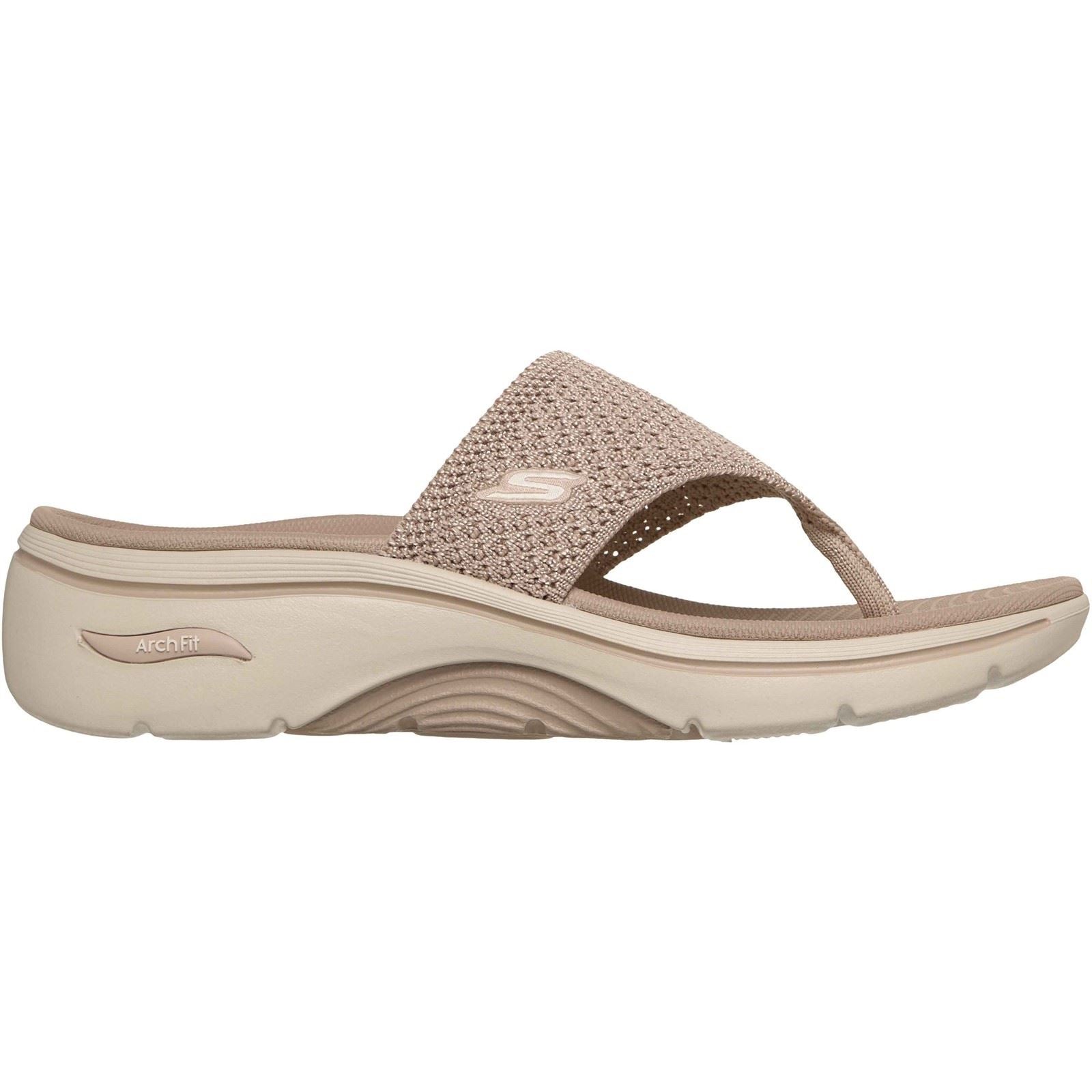 Skechers Go Walk Arch Fit 2.0 Textil Damen Taupe Sandalen