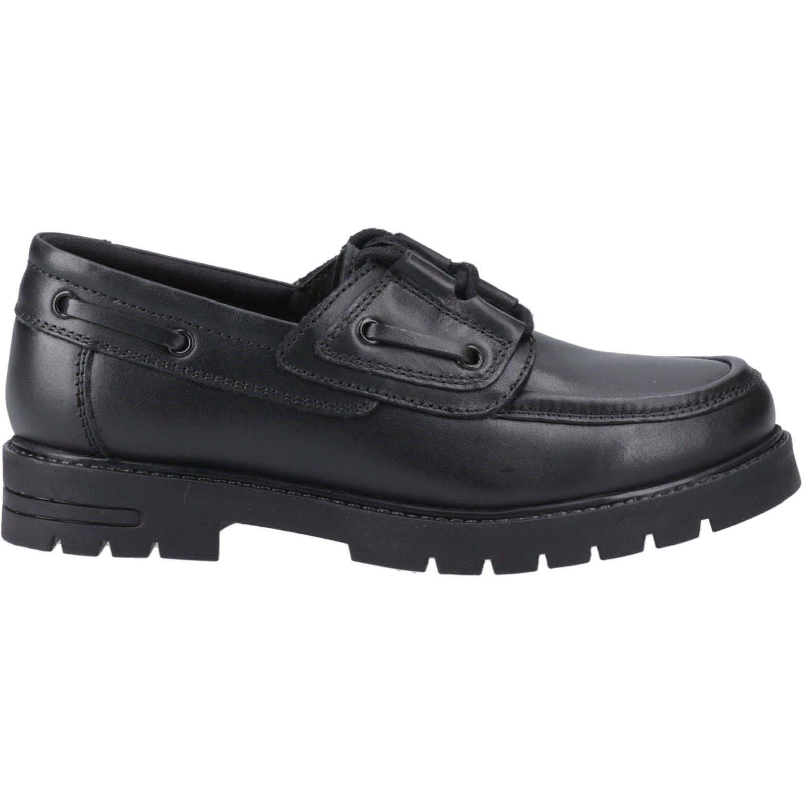 Hush Puppies Lucy Mädchenschwarze Bootsschuhe Aus Leder