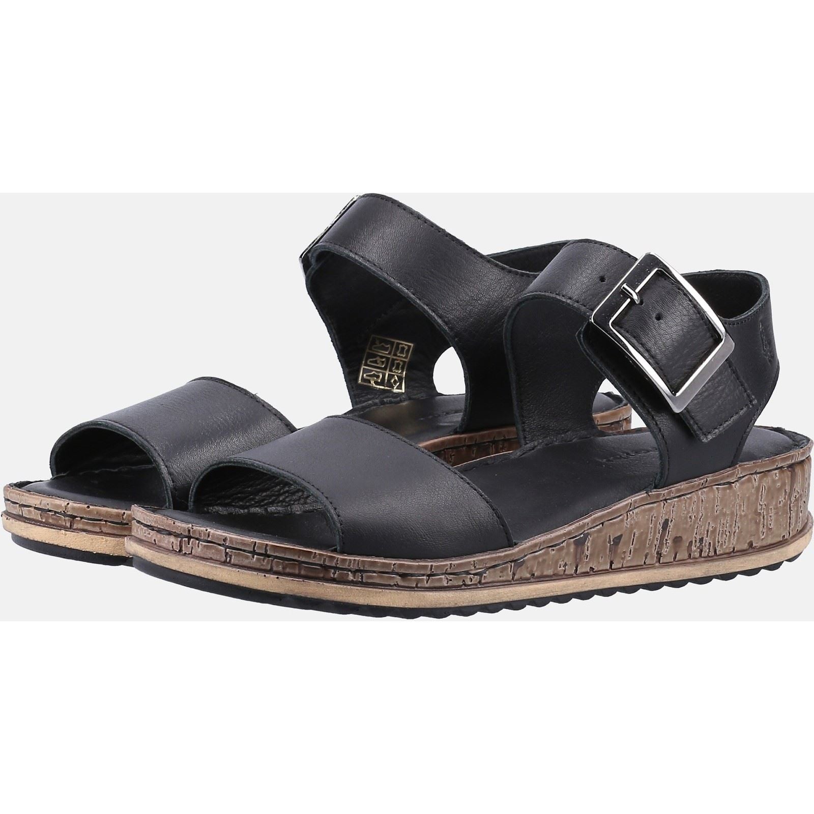 Hush Puppies Ellie Damen Sandalen Aus Schwarzem Leder