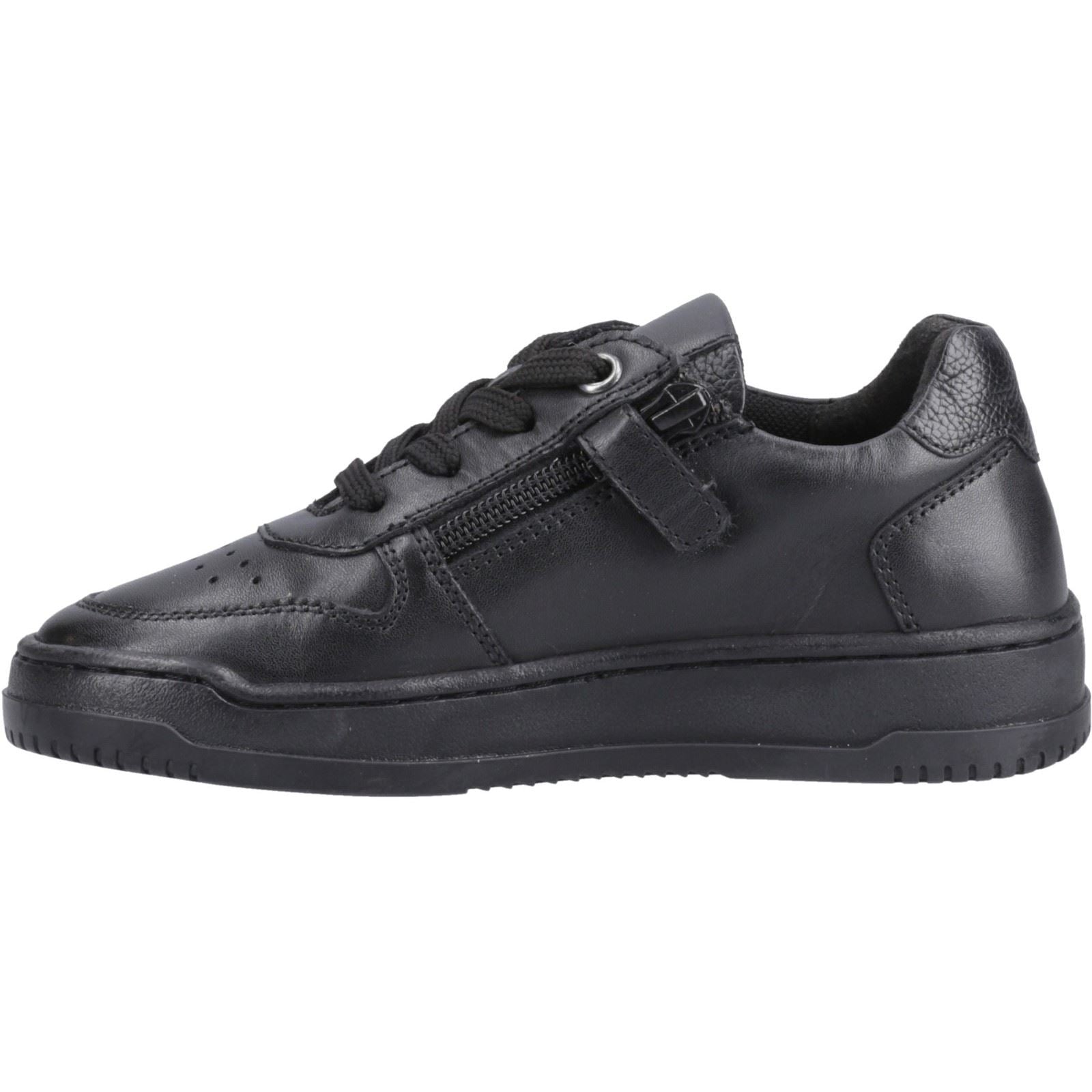 Hush Puppies Dougie Leder Jungen Schwarze Farbe Turnschuhe