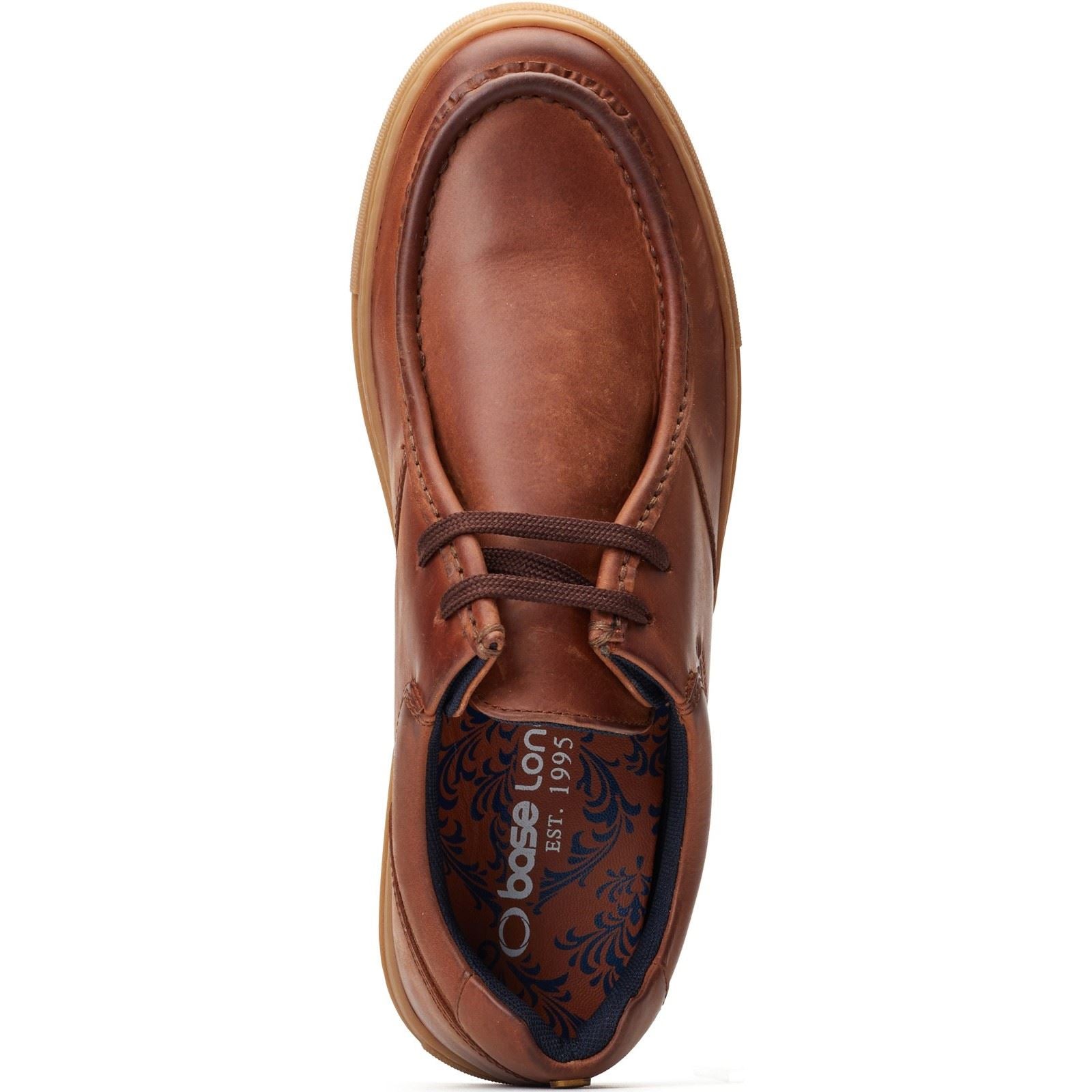 Base London Dalston Leder Herren Braune Mokassin Schuhe