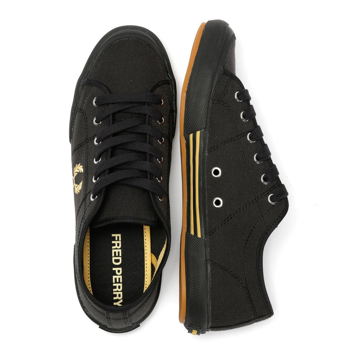 Fred Perry B708 Vintage Tennis Canvas Herren Schwarze Sneaker