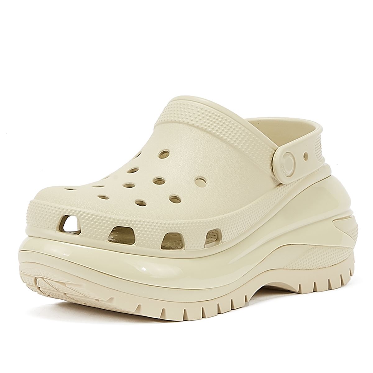 Crocs Klassische Mega Crush Clog Bone Damen Sandalen In Beige