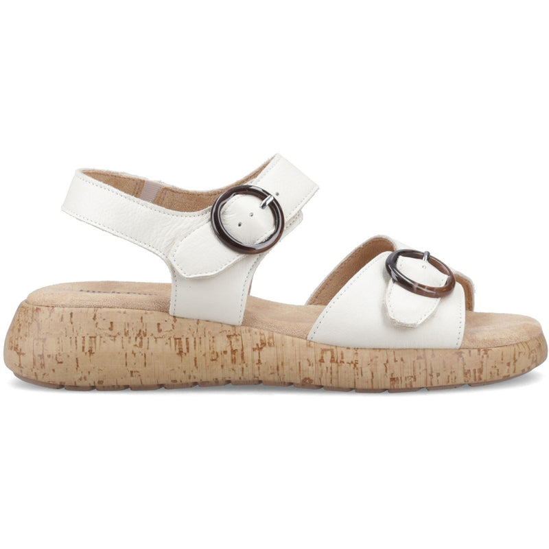 Hush Puppies Alison Damen Sandalen Aus Cremefarbenem Leder
