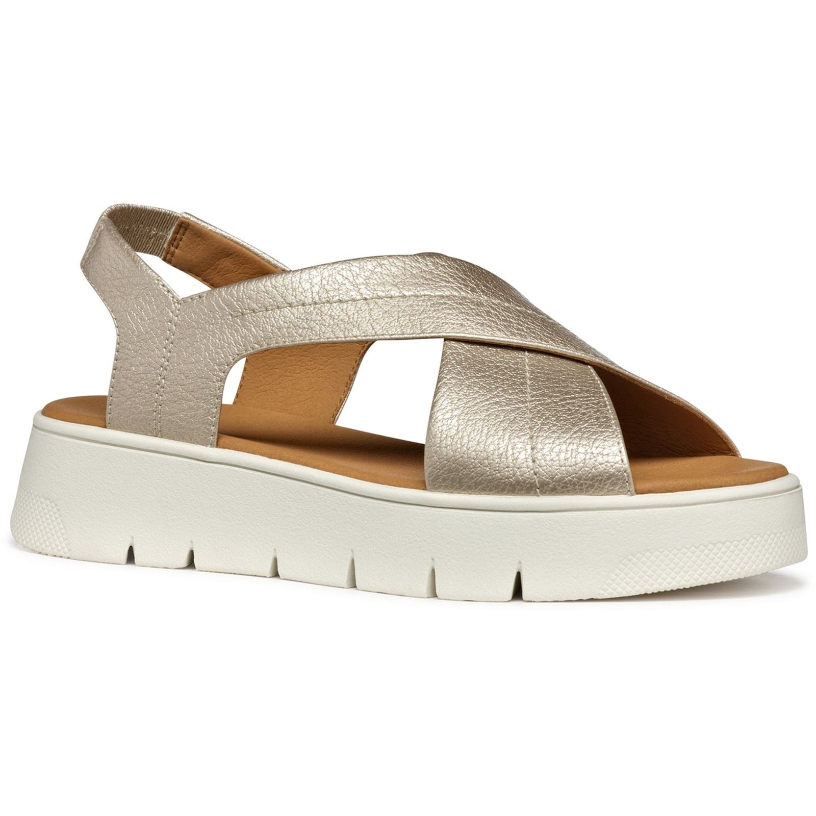 Geox D DANDRA 40 Synthetische Damen Sandalen Aus Polyurethan In Hellgold