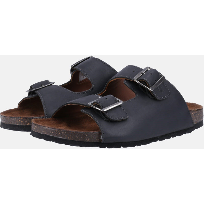 Hush Puppies Nash Slider Herren Sandalen Aus Schwarzem Leder