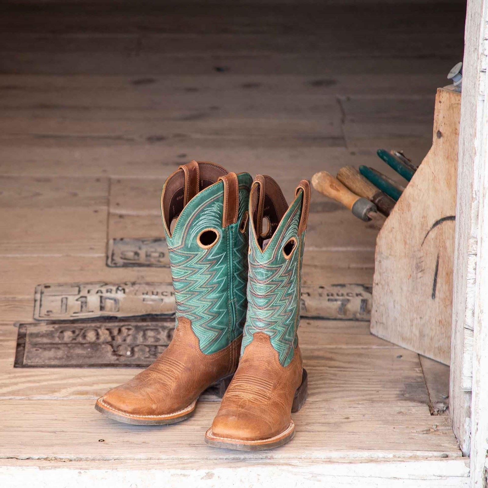 Durango Lady Rebel Pro Leder Damen Weizen/Tidegrün Stiefel