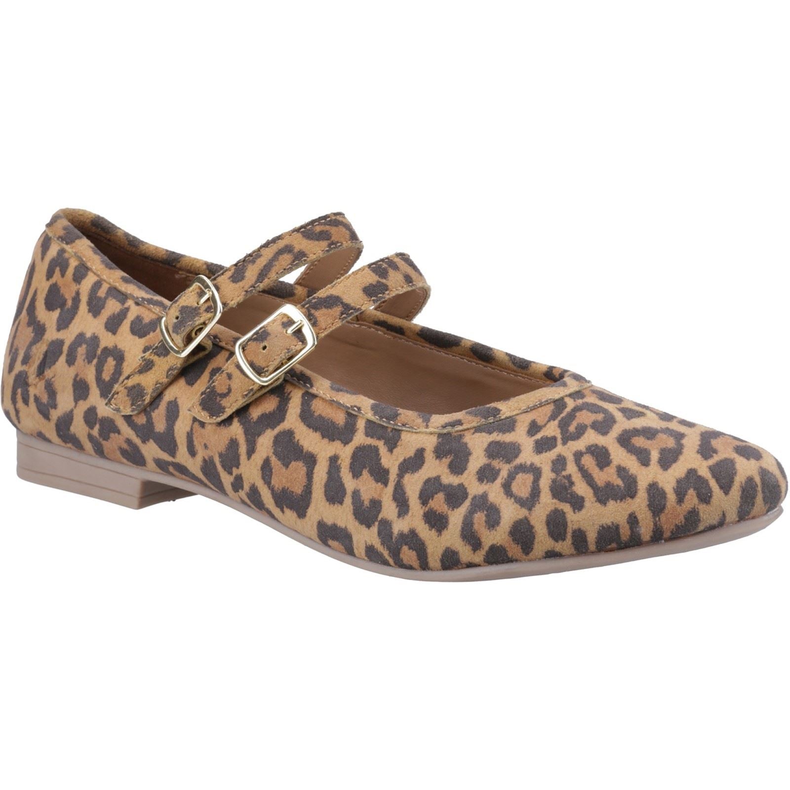 Hush Puppies Nancy Mary Jane Damen Loafers Aus Leder Mit Leopardenmuster