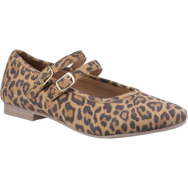Hush Puppies Nancy Mary Jane Damen Loafers Aus Leder Mit Leopardenmuster