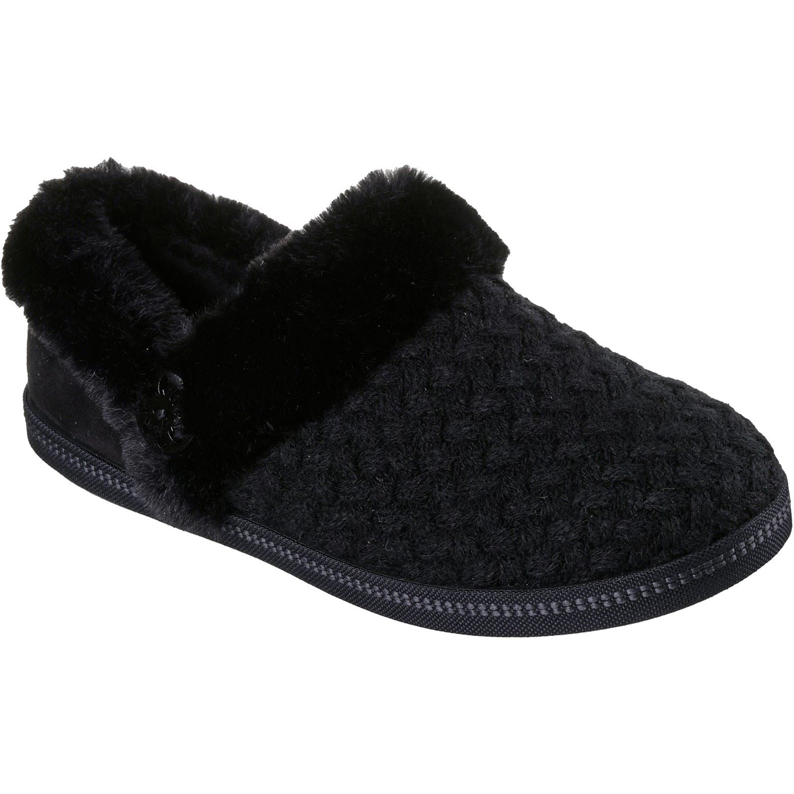 Skechers Cozy Campfire Frosty Promise Damen Hausschuhe Aus Polyester In Schwarz