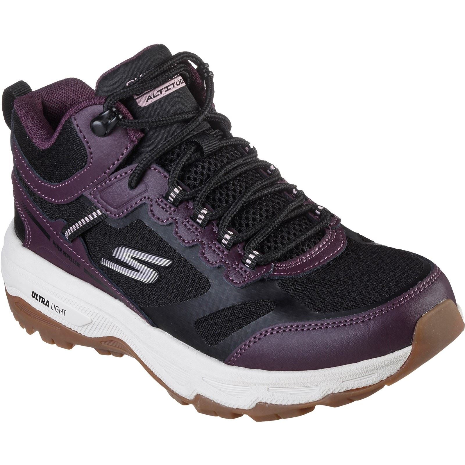 Skechers Go Run Trail Altitude Leder Damen Sneaker In Schwarz/Lila