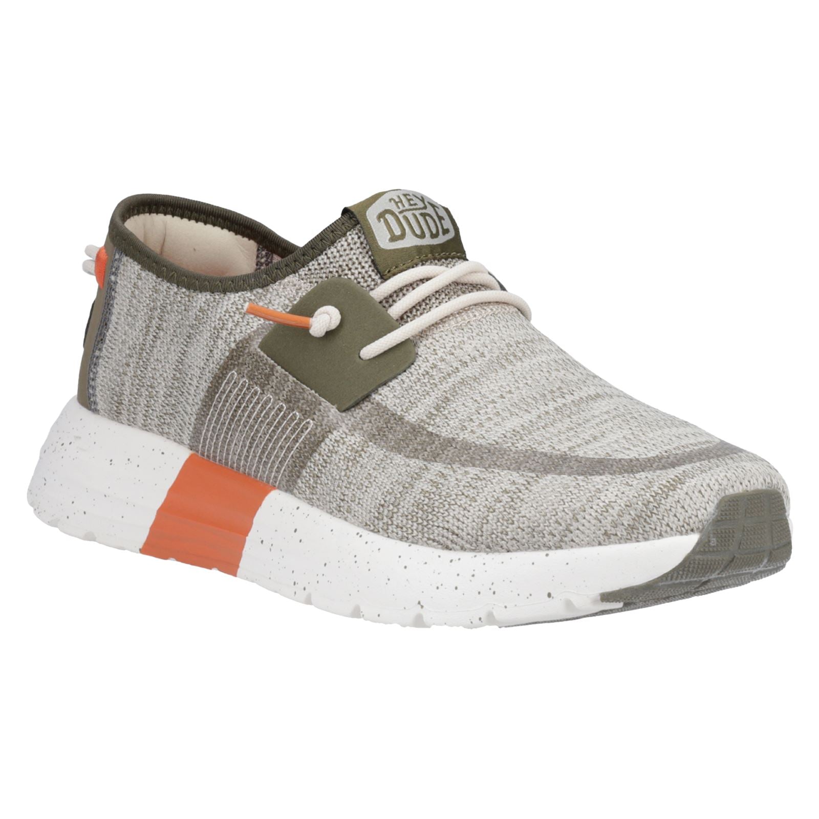HEYDUDE Sirocco Sport Mode Herren Sneaker In Grün/Staubiges Olivgrün/Orange