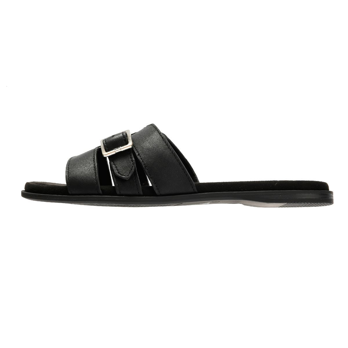 TOMS Sol Mule Leder Damen Schwarze Sandalen