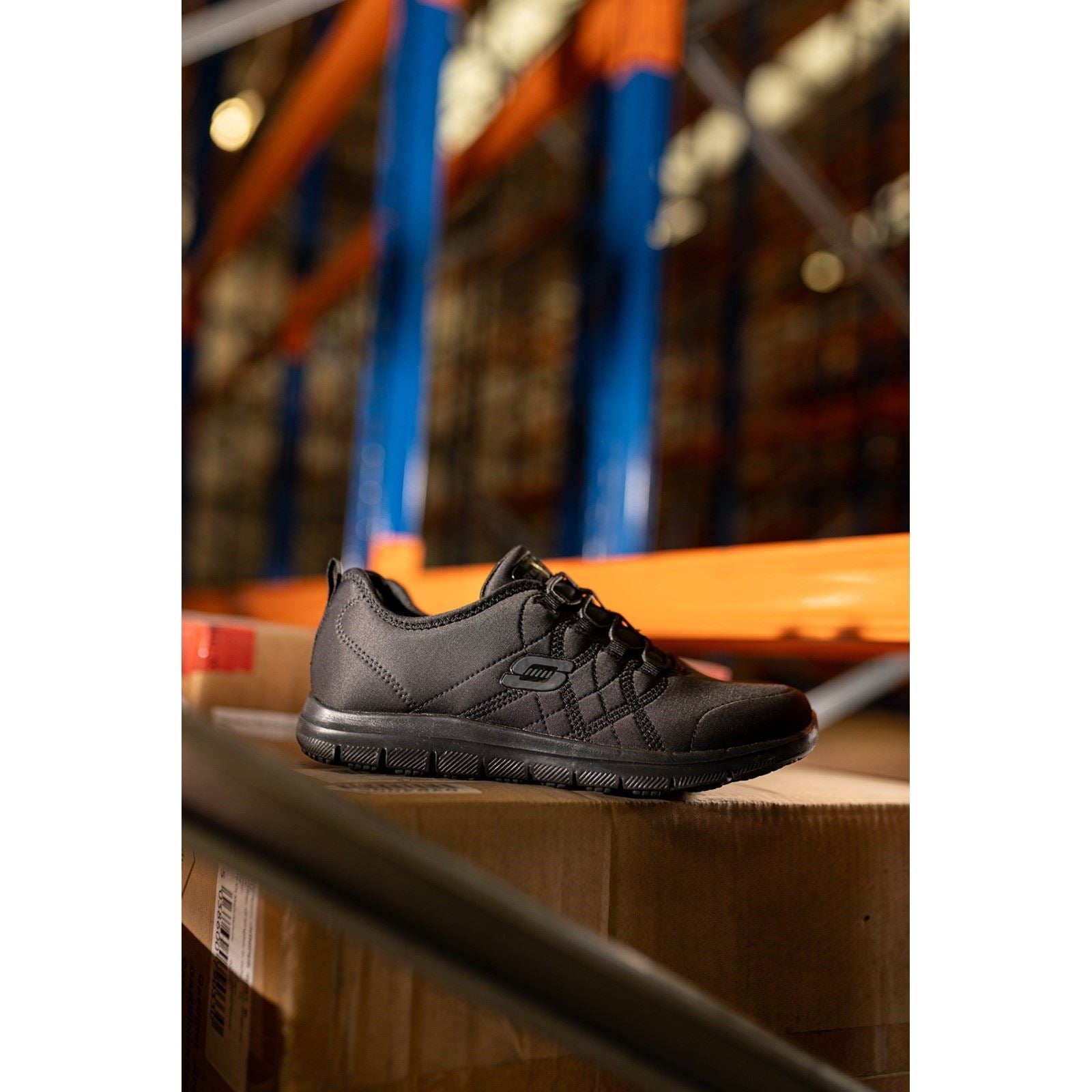 Skechers Workwear Ghenter Srelt Polyester Damen Schwarze Sicherheits-Sneaker