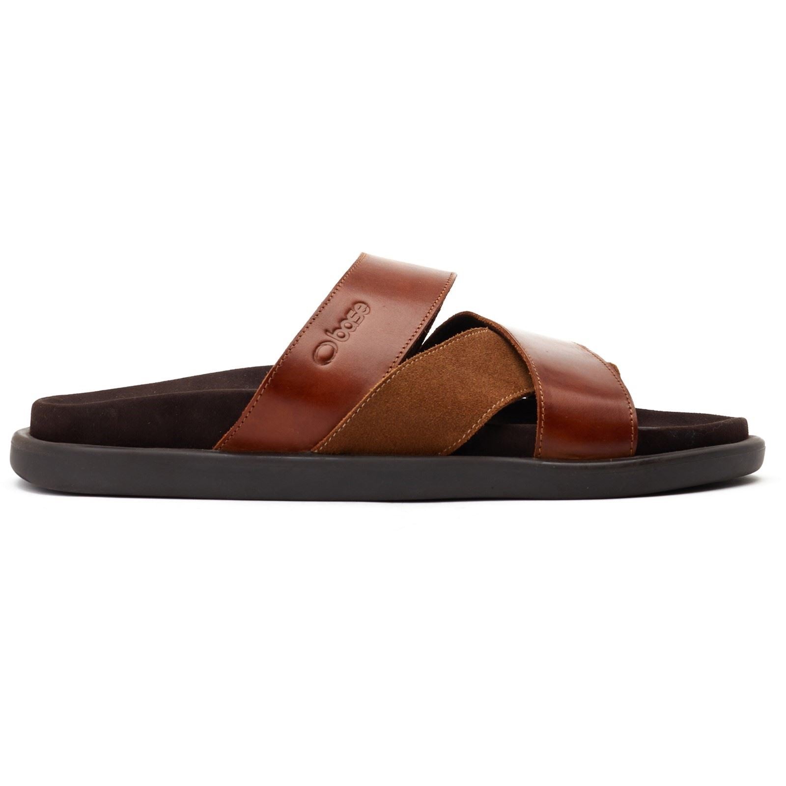 Base London Ponza Leder Herren Dunkelbraune Sandalen