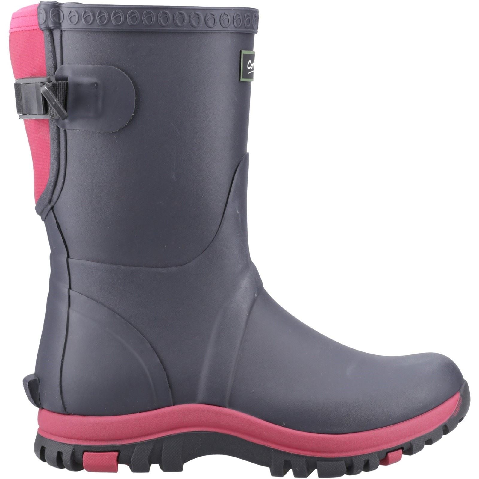 Cotswold Realm Damen Gummistiefel in Marineblau/Rosa