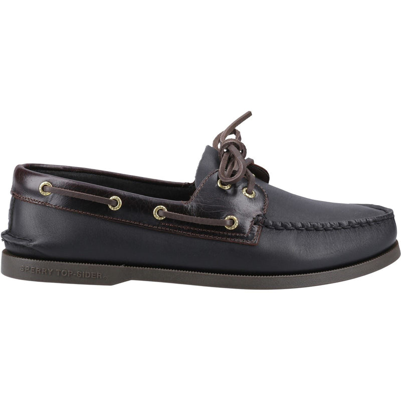 Sperry Authentic 2 Eye Herren Bootsschuhe Aus Leder In Amaretto/Schwarz