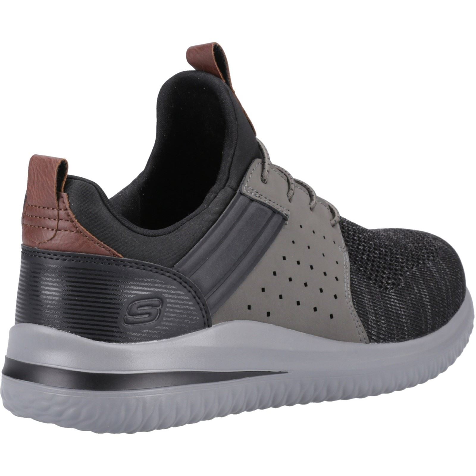 Skechers Delson 3.0 - Cicada Wide Textile Herren-Sneaker In Schwarz/Grau