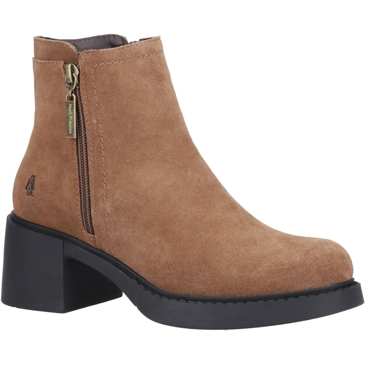 Hush Puppies Adele Damen Wildleder Stiefeletten mit Absatz in Braun