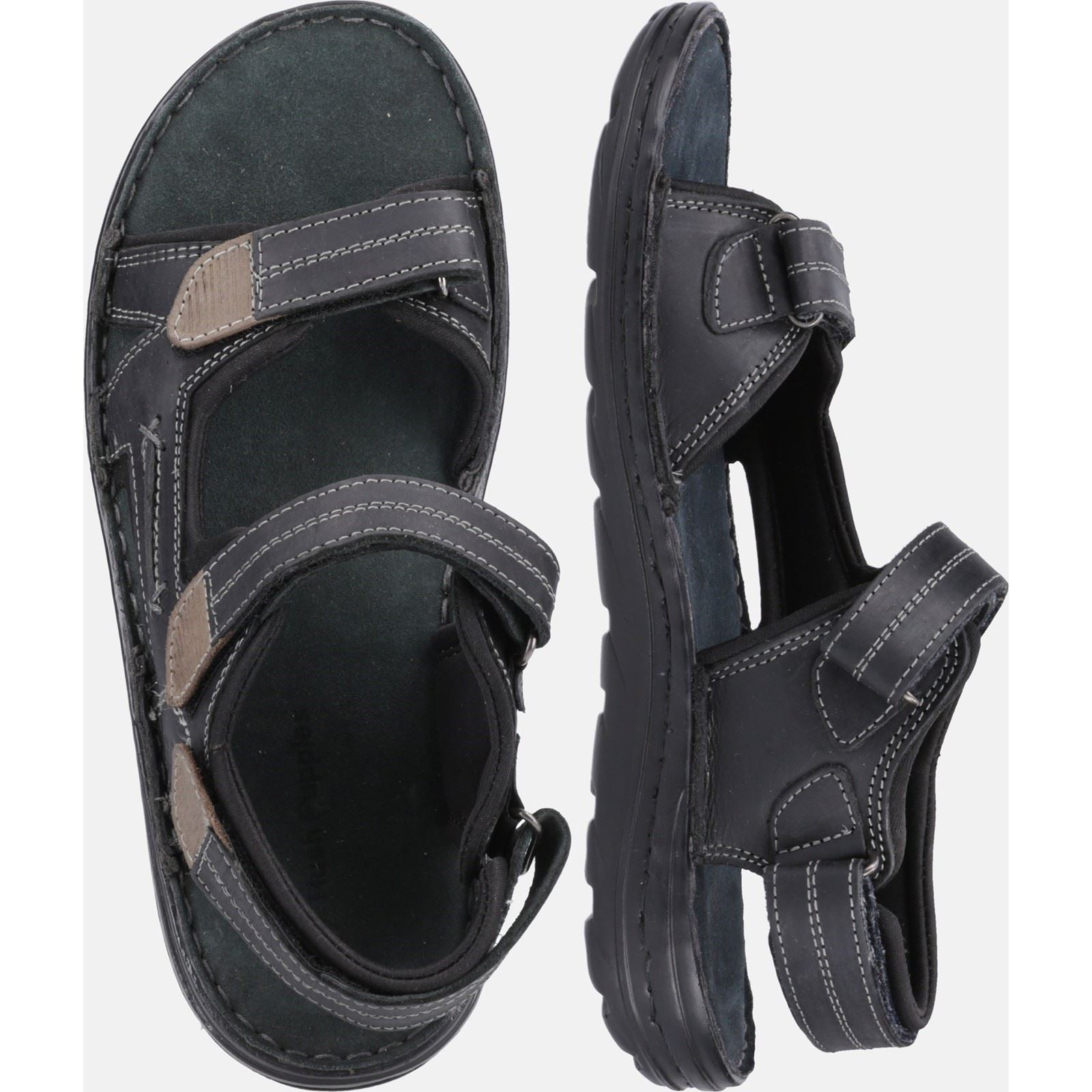 Hush Puppies Alistair Herren Sandalen Aus Schwarzem Leder