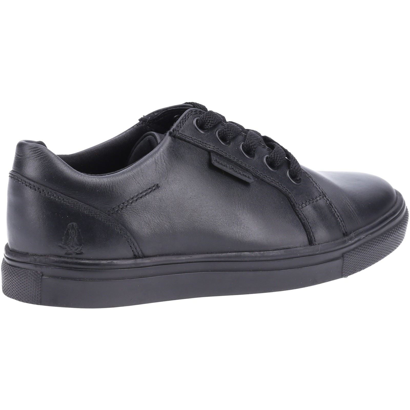 Hush Puppies Sam Junior Die Schwarzen Schnürschuhe Für Jungen Aus Leder