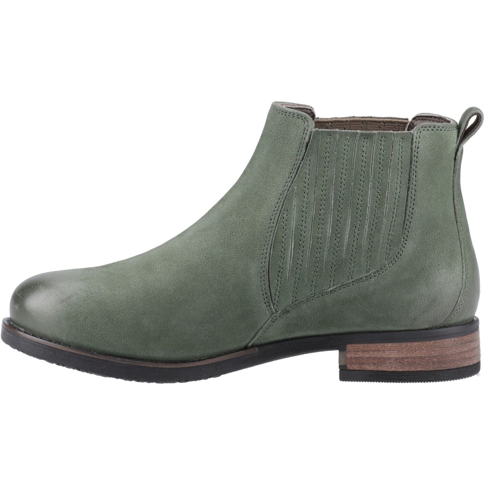 Hush Puppies Edith Damen Chelsea Stiefeletten aus grünem Leder