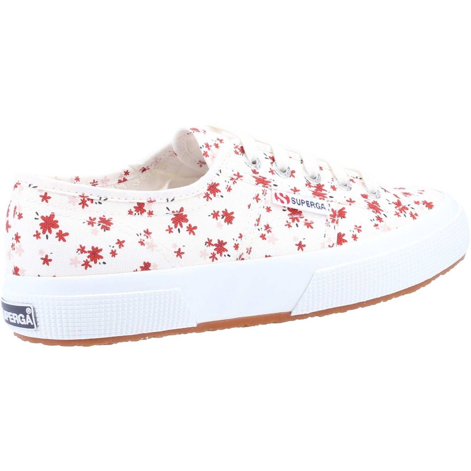 Superga 2750 Print 100% Baumwoll-Damensneaker In Weiß/Rot